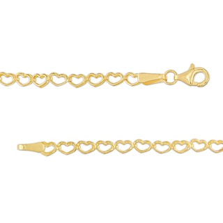 3.14mm Heart Link Chain Anklet in Hollow 10K Gold – 9"