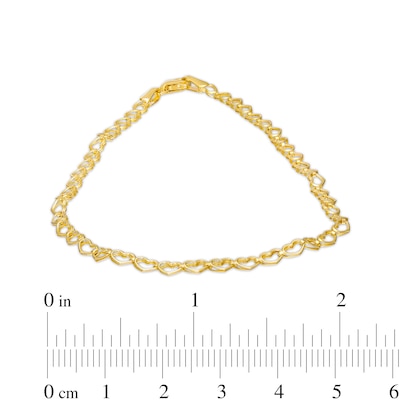 3.14mm Heart Link Chain Anklet in Hollow 10K Gold – 9"