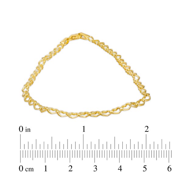 3.14mm Heart Link Chain Anklet in Hollow 10K Gold – 9"