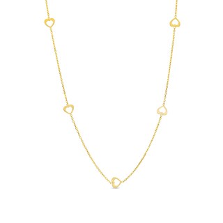 Heart Outline Station Necklace in 10K Gold