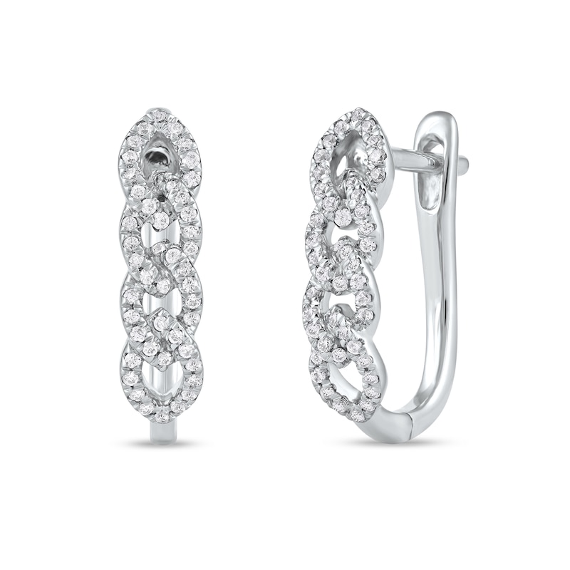 0.25 CT. T.W. Diamond Multi-Link U-Hoop Earrings in 10K Gold|Peoples Jewellers