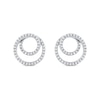 0.25 CT. T.W. Diamond Swirl Double Circle Stud Earrings in 10K Gold