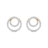 Thumbnail Image 2 of 0.25 CT. T.W. Diamond Swirl Double Circle Stud Earrings in 10K Gold