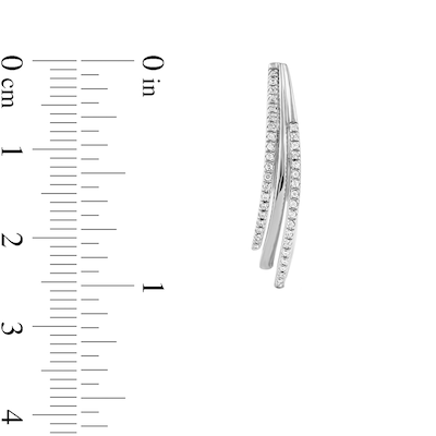 0.25 CT. T.W. Diamond Triple Layer Oval Hoop Earrings in 10K Gold