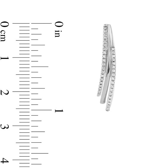 0.25 CT. T.W. Diamond Triple Layer Oval Hoop Earrings in 10K Gold