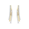 Thumbnail Image 2 of 0.25 CT. T.W. Diamond Triple Layer Oval Hoop Earrings in 10K Gold