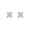 Thumbnail Image 1 of 0.25 CT. T.W. Diamond Four-Point Flower Stud Earrings in 10K White Gold