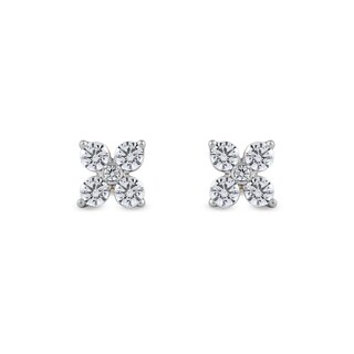 0.25 CT. T.W. Diamond Four-Point Flower Stud Earrings in 10K White Gold