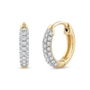 Thumbnail Image 0 of 0.15 CT. T.W. Diamond Triple Row Hoop Earrings in 10K Gold