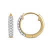 Thumbnail Image 1 of 0.15 CT. T.W. Diamond Triple Row Hoop Earrings in 10K Gold