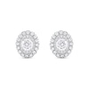 Thumbnail Image 1 of 0.75 CT. T.W. Diamond Oval-Shaped Scallop Frame Stud Earrings in 10K White Gold