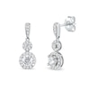 0.75 CT. T.W. Diamond Double Circle Frame Drop Earrings in 10K Gold