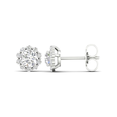 0.62 CT. T.W. Diamond Flower Frame Stud Earrings in 10K Gold