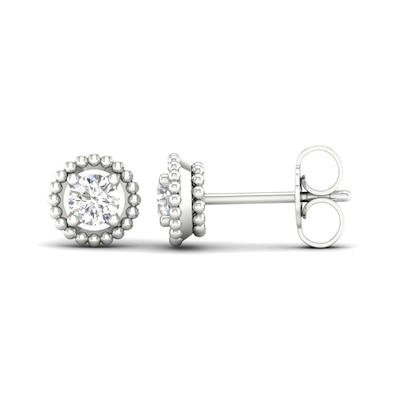 0.33 CT. T.W. Diamond Solitaire Bead Frame Stud Earrings in 10K Gold