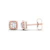 Thumbnail Image 1 of 0.33 CT. T.W. Diamond Solitaire Cushion Bead Frame Stud Earrings in 10K Rose Gold