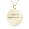Thumbnail Image 2 of Engravable Photo Cuban Chain Frame Circle Pendant in 10K White or Yellow Gold (1 Image and 4 Lines) - 22"