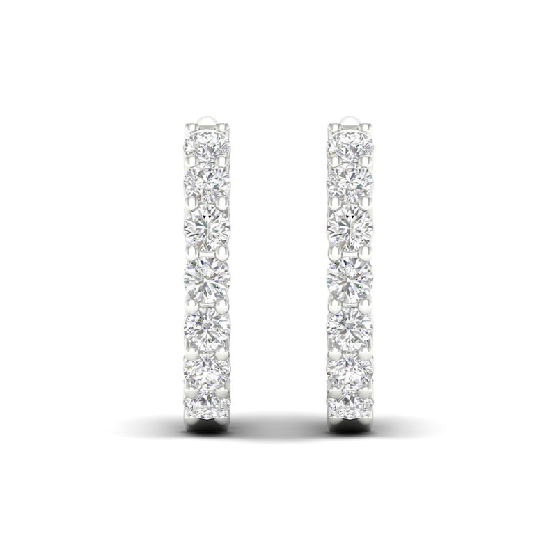 1.00 CT. T.W. Diamond Inside-Out Hoop Earrings in 10K Gold|Peoples Jewellers