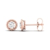 Thumbnail Image 1 of 0.33 CT. T.W. Diamond Solitaire Bead Frame Stud Earrings in 10K Rose Gold