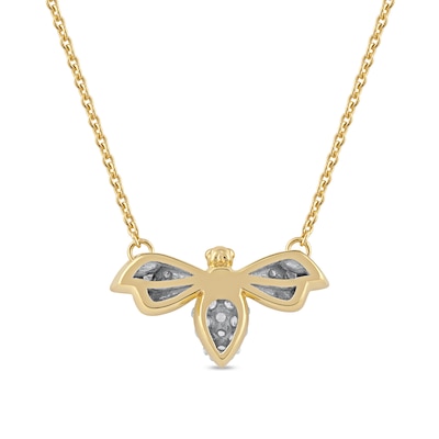 0.08 CT. T.W. Diamond Bumblebee Necklace in Sterling Silver with 14K Gold Plate