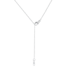 0.13 CT. T.W. Diamond Infinity Heart Lariat-Style Necklace in Sterling Silver - 19"