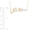 0.05 CT. T.W. Diamond "Love" Cursive Curly Script Necklace in Sterling Silver with 14K Gold Plate