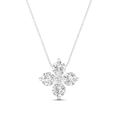 0.25 CT. T.W. Quad Diamond Flower Pendant in 10K Gold