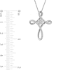 Thumbnail Image 3 of 0.25 CT. T.W. Multi-Diamond Looped Cross Pendant in 10K White Gold