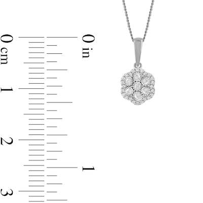 0.16 CT. T.W. Diamond Flower Frame Pendant in 10K Gold