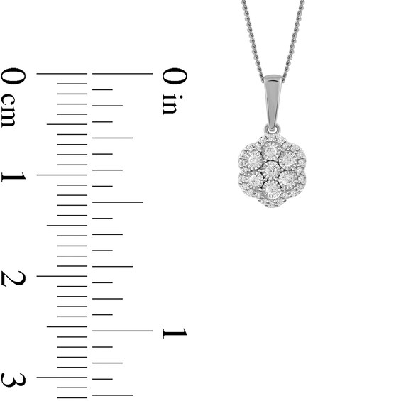 0.16 CT. T.W. Diamond Flower Frame Pendant in 10K Gold