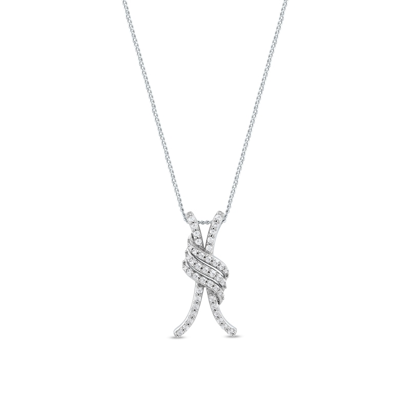 0.20 CT. T.W. Diamond Wave Crossover Pendant in 10K Gold|Peoples Jewellers