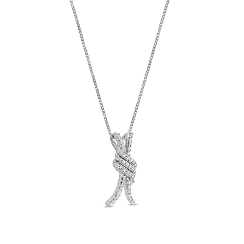 0.20 CT. T.W. Diamond Wave Crossover Pendant in 10K Gold|Peoples Jewellers