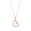 Thumbnail Image 0 of 0.12 CT. T.W. Diamond Tilted Curly Heart Pendant in 10K Rose Gold