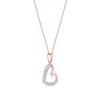 Thumbnail Image 1 of 0.12 CT. T.W. Diamond Tilted Curly Heart Pendant in 10K Rose Gold