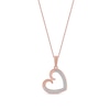 Thumbnail Image 2 of 0.12 CT. T.W. Diamond Tilted Curly Heart Pendant in 10K Rose Gold