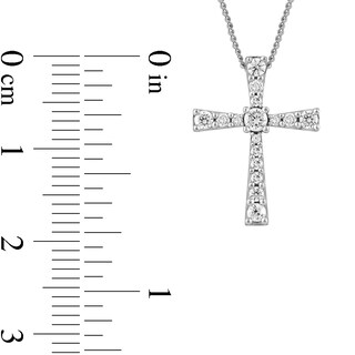 0.33 CT. T.W. Diamond Graduated Cross Pendant in 10K Gold