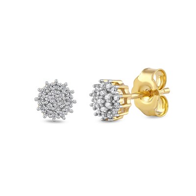 0.13 CT. T.W. Multi-Diamond Starburst Stud Earrings in 10K Gold