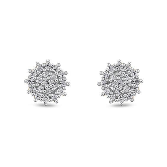 0.13 CT. T.W. Multi-Diamond Starburst Stud Earrings in 10K Gold