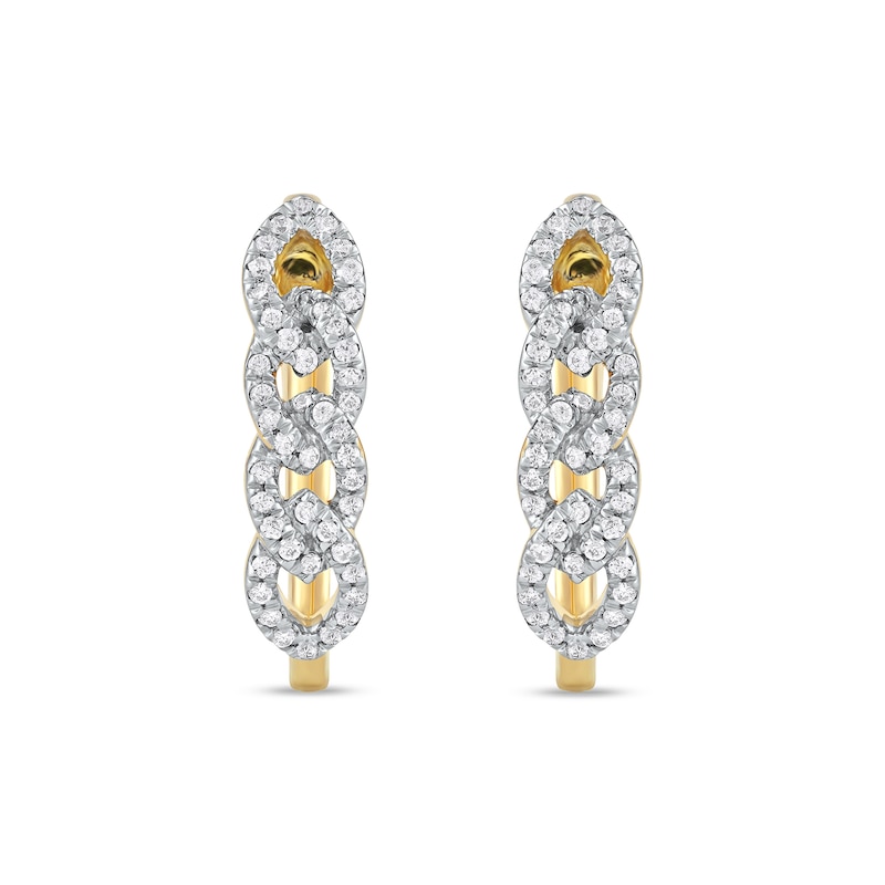 Main Image 2 of 0.25 CT. T.W. Diamond Multi-Link U-Hoop Earrings in 10K Gold