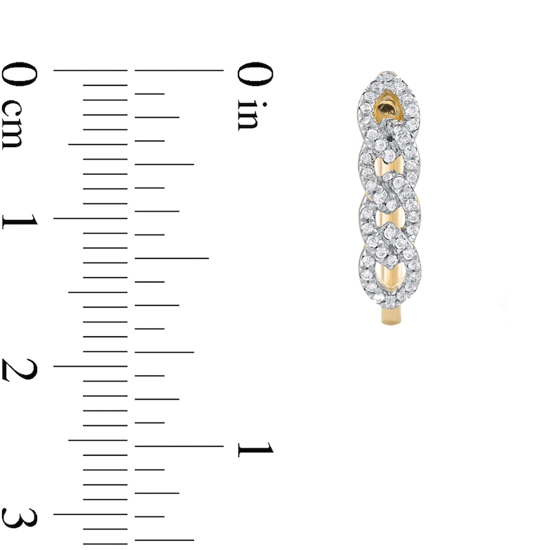 Main Image 3 of 0.25 CT. T.W. Diamond Multi-Link U-Hoop Earrings in 10K Gold