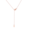 Thumbnail Image 2 of 0.25 CT. T.W. Diamond Open Marquise-Shaped Linked Chain Necklace in Sterling Silver with 14K Rose Gold Plate