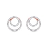 0.25 CT. T.W. Diamond Swirl Double Circle Stud Earrings in 10K Rose Gold