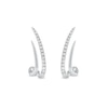 Thumbnail Image 1 of 0.20 CT. T.W. Diamond Double Spike J-Hoop Earrings in 10K White Gold