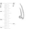 Thumbnail Image 2 of 0.20 CT. T.W. Diamond Double Spike J-Hoop Earrings in 10K White Gold