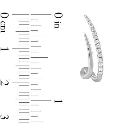 0.20 CT. T.W. Diamond Double Spike J-Hoop Earrings in 10K Gold