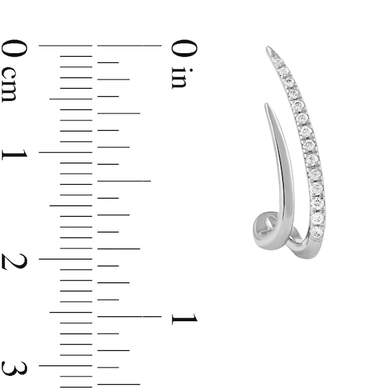 0.20 CT. T.W. Diamond Double Spike J-Hoop Earrings in 10K Gold