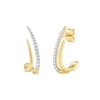 Thumbnail Image 0 of 0.20 CT. T.W. Diamond Double Spike J-Hoop Earrings in 10K Gold