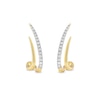 Thumbnail Image 1 of 0.20 CT. T.W. Diamond Double Spike J-Hoop Earrings in 10K Gold