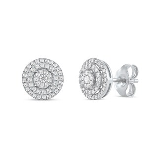 0.25 CT. T.W. Multi-Diamond Double Frame Stud Earrings in 10K Gold