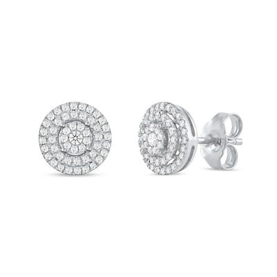 0.25 CT. T.W. Multi-Diamond Double Frame Stud Earrings in 10K Gold