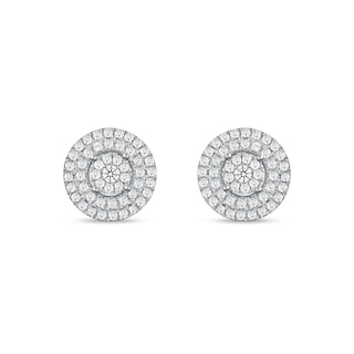 0.25 CT. T.W. Multi-Diamond Double Frame Stud Earrings in 10K Gold